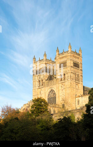 Die Türme der Kathedrale von Durham, Durham City, Co, Durham, England, Großbritannien Stockfoto