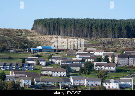 Einen allgemeinen Blick auf die Häuser am Penrhys Wohnsiedlung im County Borough von Rhondda Cynon Taf am 1. Oktober 2018 in Cardiff, Vereinigtes Königreich. Die counc Stockfoto