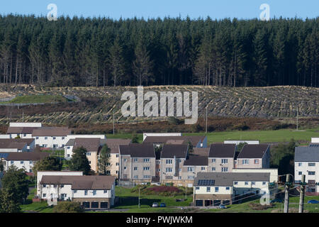 Einen allgemeinen Blick auf die Häuser am Penrhys Wohnsiedlung im County Borough von Rhondda Cynon Taf am 1. Oktober 2018 in Cardiff, Vereinigtes Königreich. Die counc Stockfoto