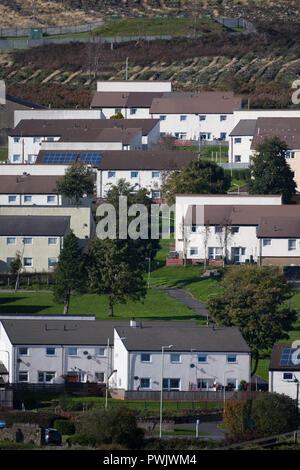 Einen allgemeinen Blick auf die Häuser am Penrhys Wohnsiedlung im County Borough von Rhondda Cynon Taf am 1. Oktober 2018 in Cardiff, Vereinigtes Königreich. Die counc Stockfoto