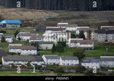 Einen allgemeinen Blick auf die Häuser am Penrhys Wohnsiedlung im County Borough von Rhondda Cynon Taf am 1. Oktober 2018 in Cardiff, Vereinigtes Königreich. Die counc Stockfoto