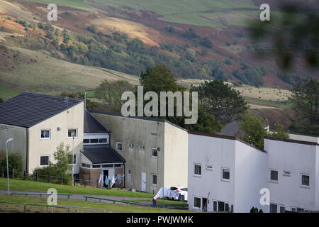 Einen allgemeinen Blick auf die Häuser am Penrhys Wohnsiedlung im County Borough von Rhondda Cynon Taf am 1. Oktober 2018 in Cardiff, Vereinigtes Königreich. Die counc Stockfoto