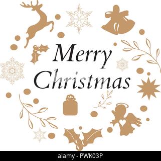 Vector Illustration eines Weihnachten Kranz. Urlaub Hintergrund. Stock Vektor