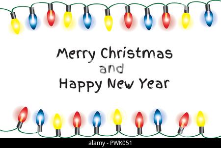 Vector Abbildung: Weihnachten Hintergrund mit Lichtern. Urlaub Hintergrund. Stock Vektor