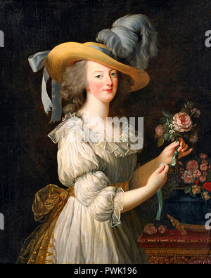 Marie Antoinette in einem musselin Kleid - Elisabeth Vigee Le Brun, 1783 Stockfoto
