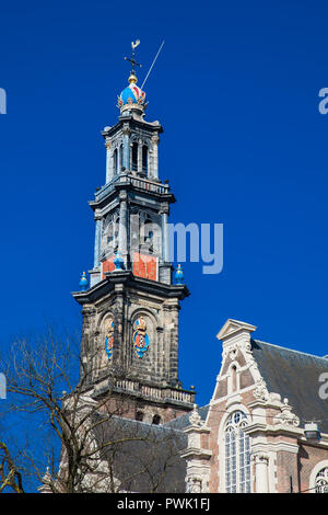 Niederländischen evangelischen westlichen Kirche am alten Central District in Amsterdam Stockfoto