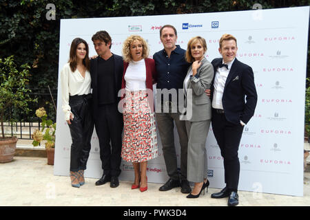 Rom, Italien, 16. Oktober 2018 - Hotel Aldrovandi Villa Borghese - Film Präsentation EUFORIA photocall Die Darsteller: Giuseppe Andidero/Alamy leben Nachrichten Stockfoto