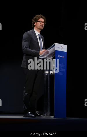 Rom, Italien. 16 Okt, 2018. Danilo Toninelli, Minister für Infrastruktur und Verkehr, an der ANCE Montage, Nationaler Verband der Gebäude Konstruktoren, im Auditorium der Vermittlung von Rom statt. Credit: Unabhängige Fotoagentur/Alamy leben Nachrichten Stockfoto