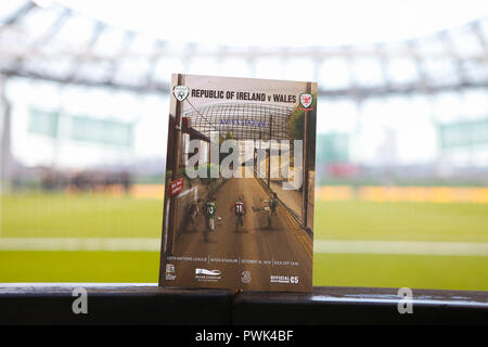 Aviva Stadium, Dublin, Irland. 16 Okt, 2018. UEFA Nationen Liga Fußball, Irland gegen Wales; das gleiche Programm Credit: Aktion plus Sport/Alamy leben Nachrichten Stockfoto