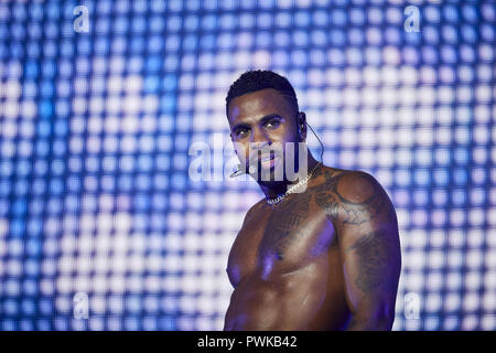 Madrid, Spanien. 16 Okt, 2018. Justin Bieber- führt während seiner Musik Konzert im WiZink Zentrum in Madrid. Credit: LEGAN S. Mace/SOPA Images/ZUMA Draht/Alamy leben Nachrichten Stockfoto