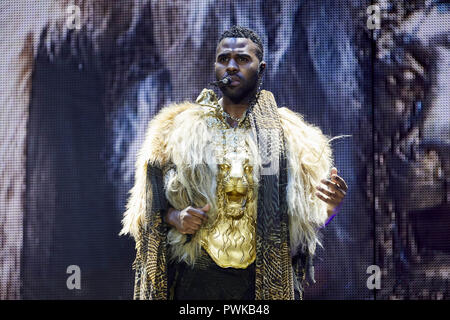 Madrid, Spanien. 16 Okt, 2018. Justin Bieber- führt während seiner Musik Konzert im WiZink Zentrum in Madrid. Credit: LEGAN S. Mace/SOPA Images/ZUMA Draht/Alamy leben Nachrichten Stockfoto