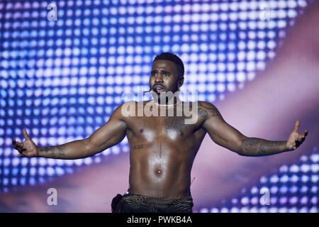 Madrid, Spanien. 16 Okt, 2018. Justin Bieber- führt während seiner Musik Konzert im WiZink Zentrum in Madrid. Credit: LEGAN S. Mace/SOPA Images/ZUMA Draht/Alamy leben Nachrichten Stockfoto