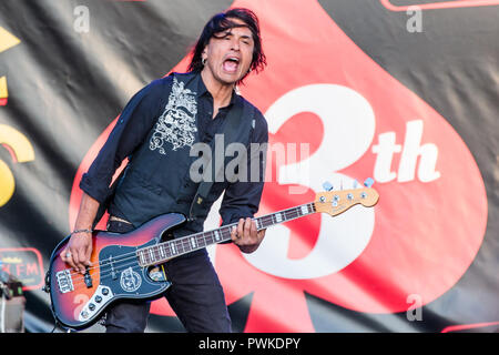 Irvine, Kalifornien, USA. 14 Okt, 2018. Die EverClear-Technologie bei 93.1 JACK FM Jack's 13. Zeigen an FivePoint Amphitheater in Irvine, Kalifornien am Oktober 14, 2018 Credit: Marissa Carter/ZUMA Draht/Alamy leben Nachrichten Stockfoto