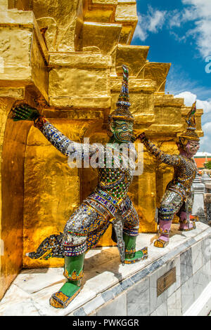 Yaksha Wächter, Wat Phra Kaew, Bangkok, Thailand Stockfoto