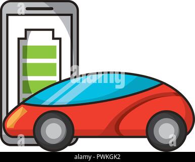 Handy kostenlos und Fahrzeug autonomen Auto Vector Illustration Stock Vektor