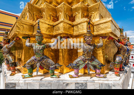 Yaksha Wächter, Wat Phra Kaew, Bangkok, Thailand Stockfoto