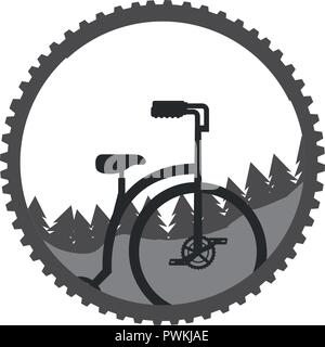 Fahrrad landschaft natur berge Aufkleber Stock Vektor