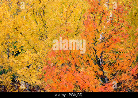 Zusammenfassung Hintergrund in gelb und orange Farben von Falllaub, einzigartiges Design. Stockfoto
