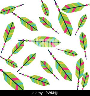Farbige Federn tribal Dekoration Muster Vector Illustration Stock Vektor