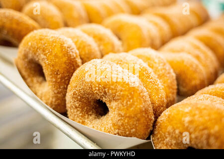 Cidre Doughnuts frisch gebackene im Regal Stockfoto