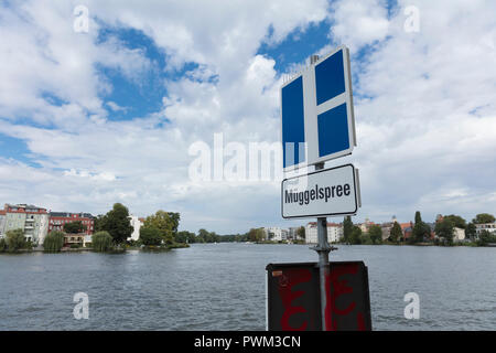 Kopenick, Berlin, Deutschland, 18. August 2018; Flussblick Stockfoto
