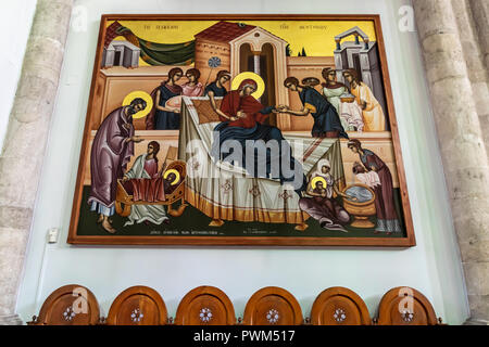 Die Generation von Gott, Malerei an der Rückwand in der Kapelle der Kirche des Hl. Titus Stockfoto