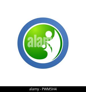 Kreis der menschlichen Familie Liebe Logos und Symbole Stock Vektor
