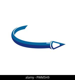 Blauen Kugelschreiber logo Icon template Vector Illustration Stock Vektor