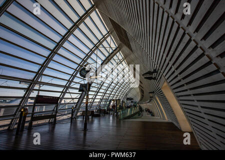 Avignon TGV Station wurde unter der Leitung von Jean-Marie Duthilleul von arep, die Station Entwicklung Arm der SNCF entwickelt. Duthilleul ist eine französische Ar Stockfoto