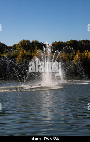 Les Grandes Eaux Musicales ist ein Spektakel im Chateau de Versailles in der Regel an Wochenenden statt. Die Brunnen Wasser im Rhythmus der barocken m Stockfoto