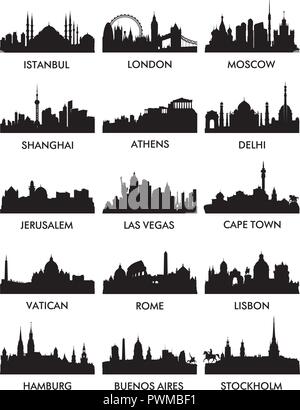 Сity ​​silhouette Vector3 (15) Stock Vektor