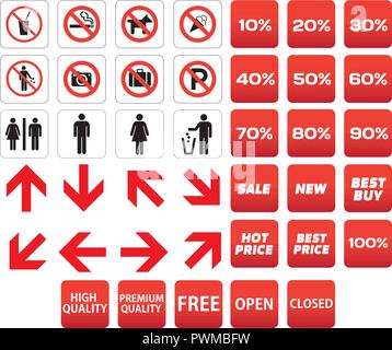 Piktogramm untersagt Verkauf Rabatte Vector Illustration Stock Vektor