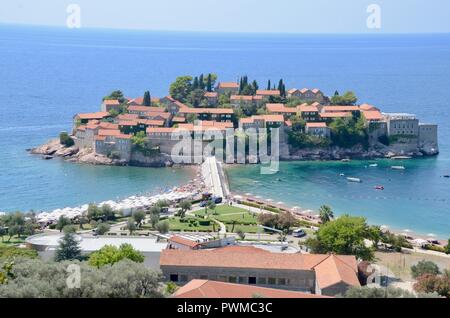 Aman Sveti Stefan Resort in der Nähe von Budva Montenegro Stockfoto