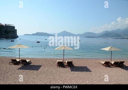 Aman Sveti Stefan Resort Beach in der Nähe von Budva Montenegro Stockfoto