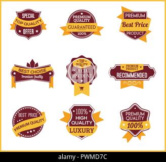 Gelbe marketing Labels (4) Stock Vektor