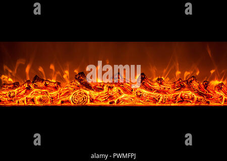 Elektrische Feuer close up, Hintergrundfarbe Bild, horizontale Foto Stockfoto