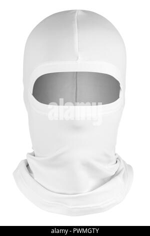 Warme Winter Sport balaclava auf weißem Hintergrund Stockfoto