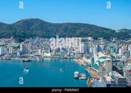 Busan Hafen, der größte Hafen in Südkorea Stockfoto