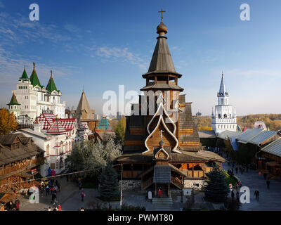 Moskau, Russland - Oktober 14. 2018. Kirche von St. Nikolaus in Kreml in Ismailowo Stockfoto