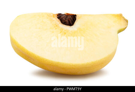 In Scheiben geschnitten Quitte Pfad isoliert Stockfoto