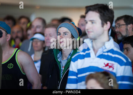 Die paddle Board Meeting vor dem Angriff eines Rennens Stockfoto