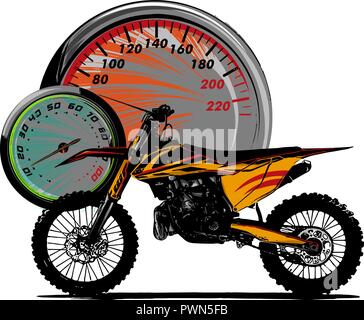 Abbildung: Motocross Fahrer fahren Das motocross Bike Stock Vektor