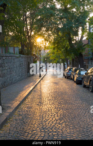 Herbst Straße in Plovdiv, Bulgarien Stockfoto