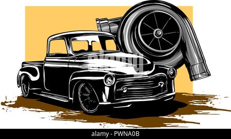 Vector Illustration Turbo auf isolierten weißen Hintergrund Stock Vektor