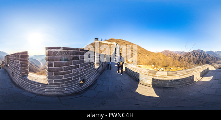 360 Grad Panorama Ansicht von Die große Mauer von China, Juyongguan Pass 2