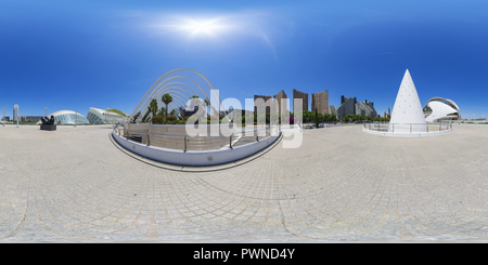 360 Grad Panorama Ansicht von Ciudad de Las Artes y Las Ciencias