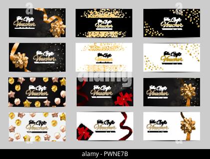 Große Sammlung von Luxus Mitglieder, Geschenkgutschein Vorlage für Ihr Unternehmen Vector Illustration Stock Vektor