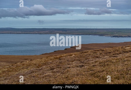 Leuchtturm, Dunnett Head, North Coast, Schottland, Großbritannien Stockfoto