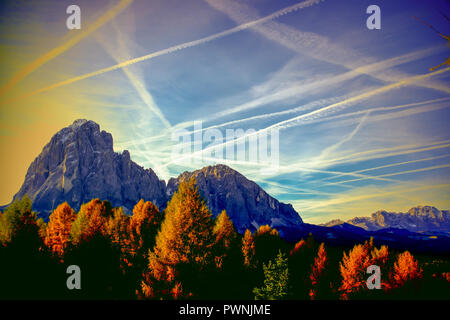 Herbst in Gröden Stockfoto