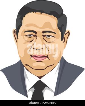 6 Präsident der Republik Indonesien, Susilo Bambang Yudhoyono Stock Vektor